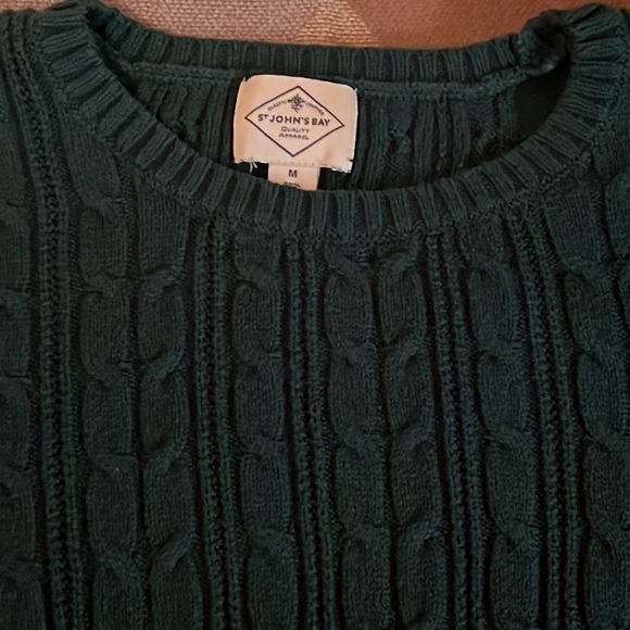 EUC Evergreen St. John's Bay Crew Neck Cable-Knit Pullover Sweater, M - Picture 5 of 13